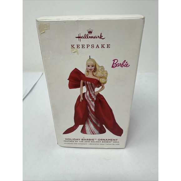 Hallmark Keepsake Holiday Barbie 2019 - 5th In Series - Candy Cane Pattern Dress - Picture 5 of 8